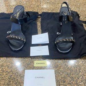 Chanel heels, US size 9. Sandal style black heels